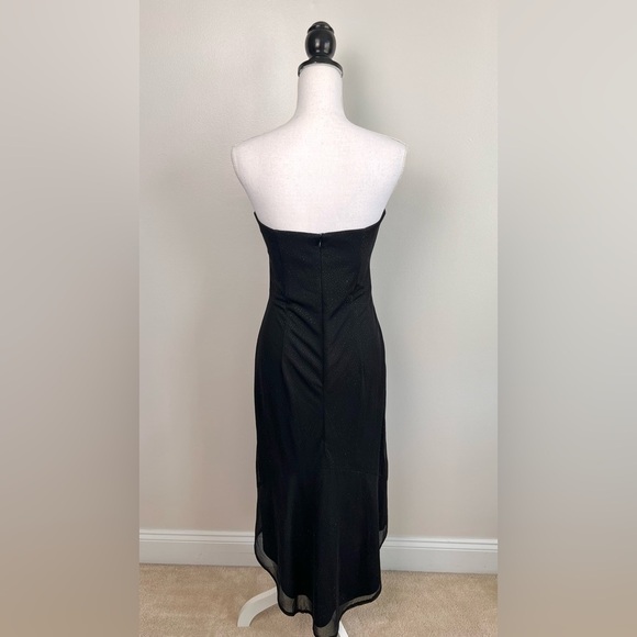 Jessica McClintock for Gunne Sax Black Sparkle High Low Strapless Formal… - Picture 4 of 8